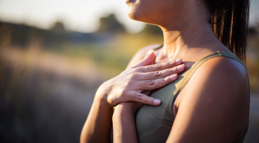 Young woman breathing freely.