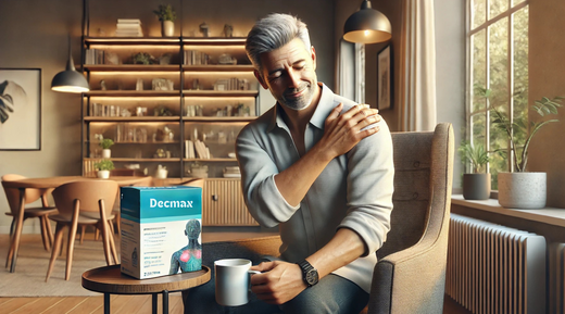 In a stylish living room and the man's relaxed posture emphasize the Decmax's effectiveness