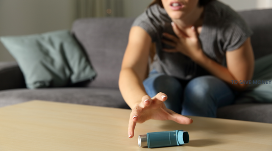 Girl suffering respiratory issue with asthma attack