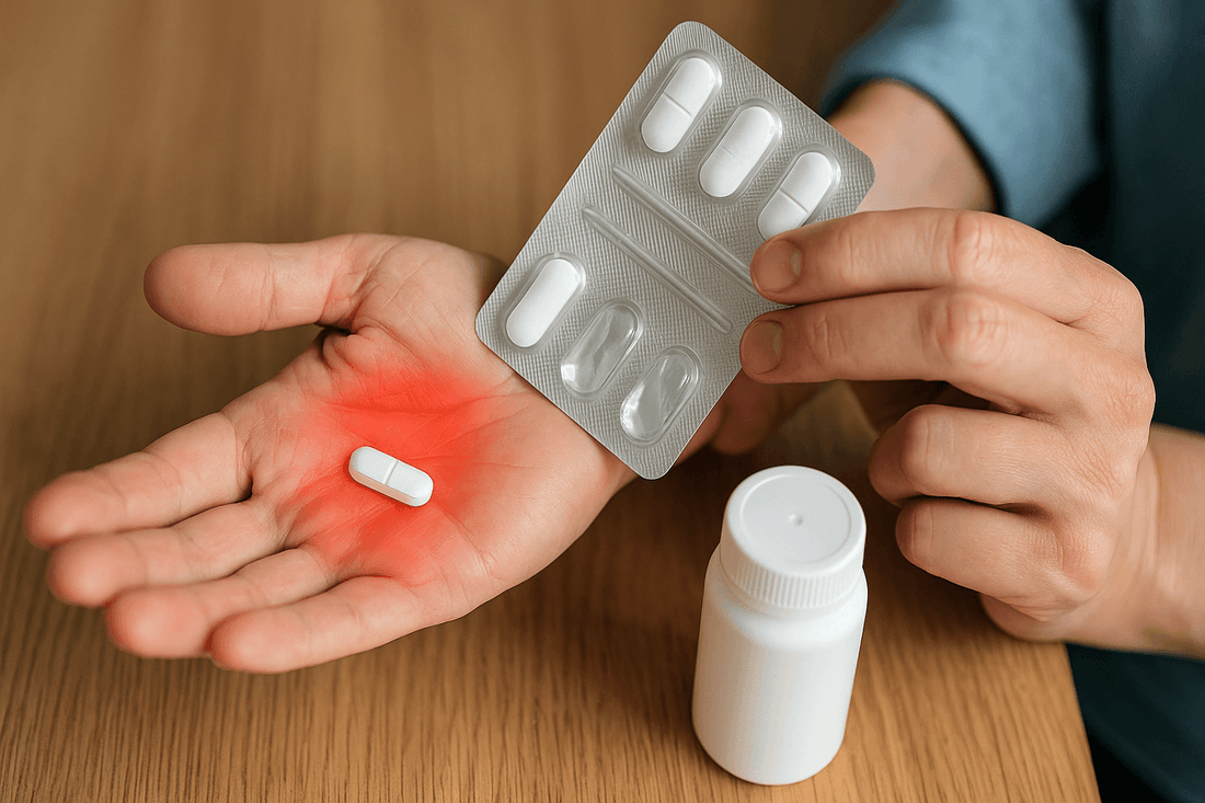 Person holding Aspadol 100mg tablet for acute pain management.