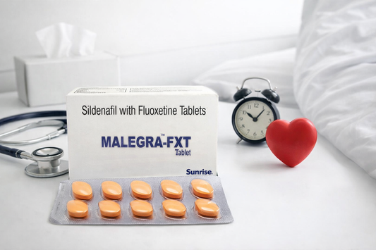Malegra FXT 100/40 mg tablets with sildenafil and fluoxetine for erectile dysfunction