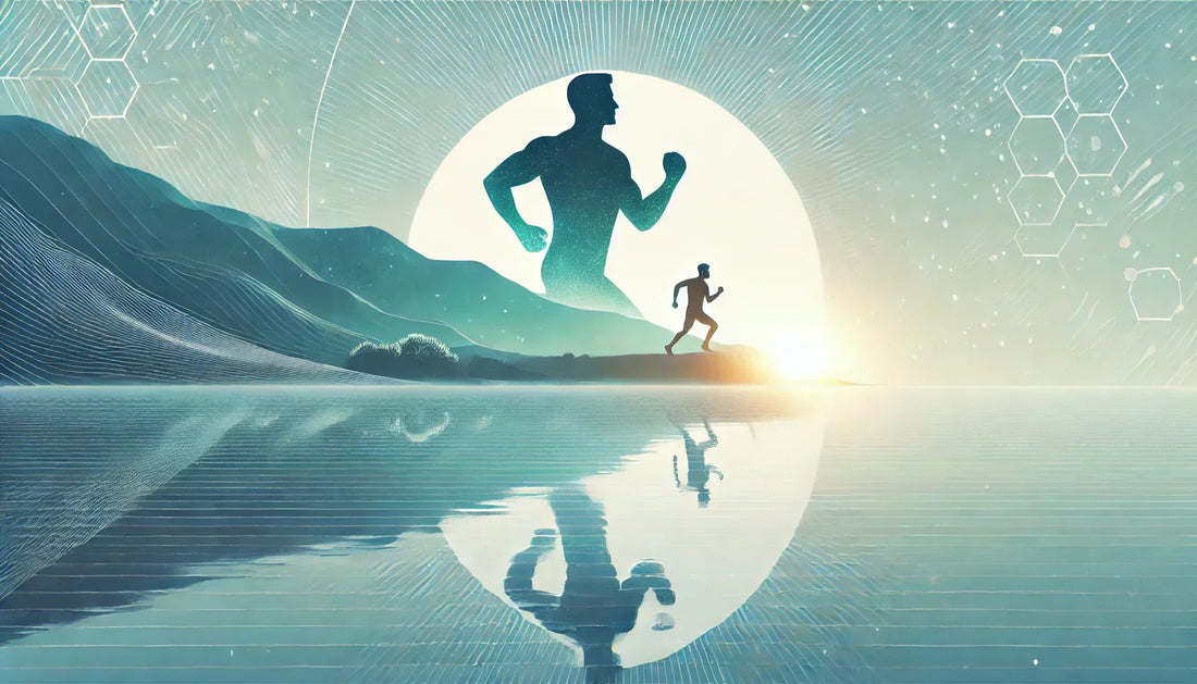 A man running symbolizing the balanced testosterone in the body that gives energy.