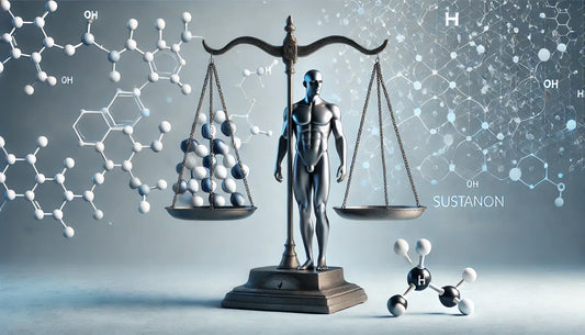 Men hormone balance, balance scale symbolizing hormonal balance