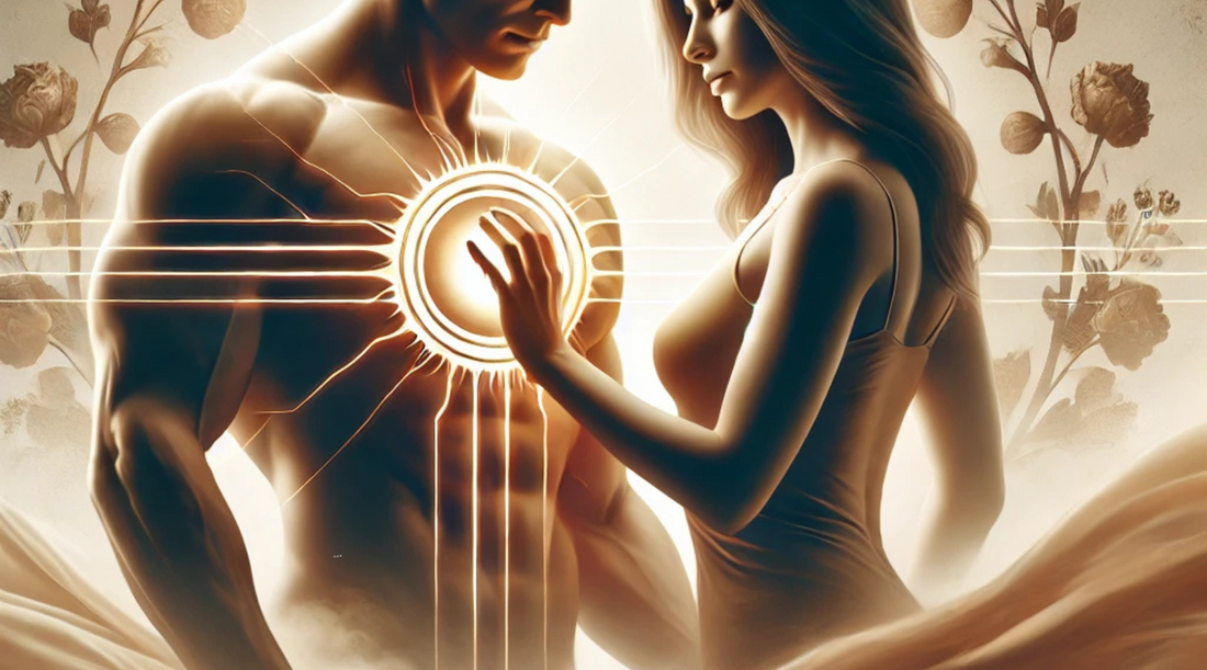 Extra Super P Force, including a depiction of a couple that symbolizes power and connection in a tasteful and intimate setting.