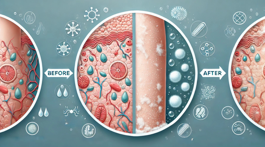 Cutis treatment success, showing the before and after states of the fungal skin infection.