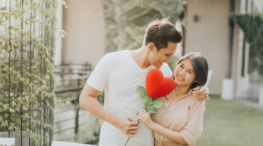 Intimate loving couple